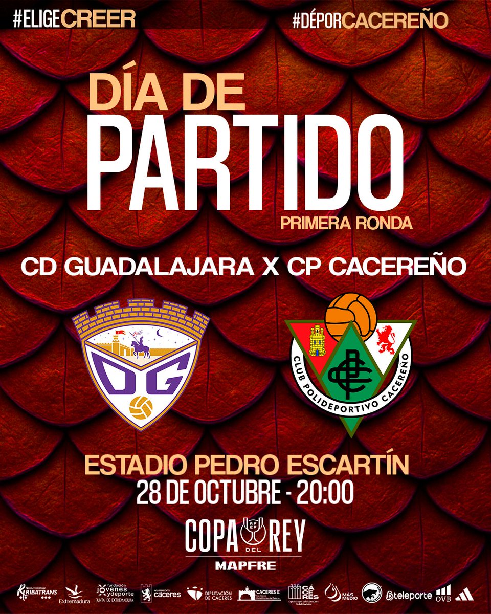 CPCacerenoSAD's tweet photo. 💚 Hoy no es un día cualquiera, hoy juega el #Cacereño 🙌

🏆 #CopaDelReyMapfre 
⚽️ Primera ronda
🆚 @deporguada 
🏟️ Pedro Escartín
🕗 20:00 horas
#⃣ #DéporCacereño

#EligeCreer #LaOrdenDelDecano
#AúpaCPC https://t.co/JzXpmebEA7