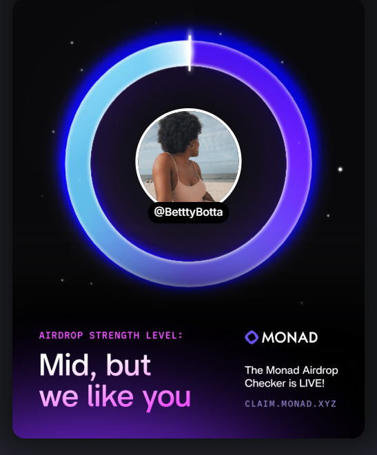 BetttyBotta's tweet photo. Guys please Monad Keeps Taking me Higher 😭😭🤯🤯

Now i Believe Community Truely Is Everything 
I will always Love you @monad https://t.co/1hHq9XDcC0
