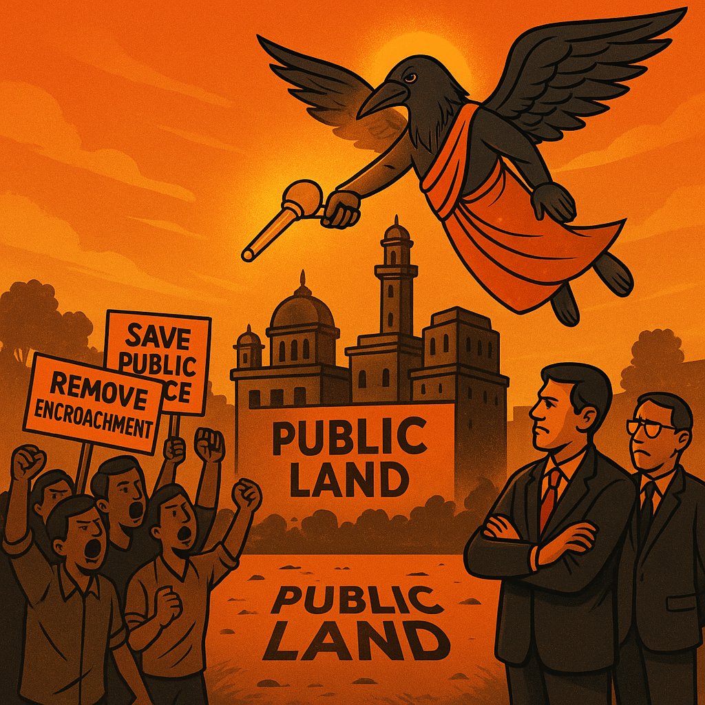 <a href="/BhaiPreetSingh/">Preet Sirohi</a> “वाह री राजधानी! जहाँ पार्कों की ज़मीन भी ‘जन्नत’ बना दी गई है! 😏
45,000 sq.ft. की जनता की ज़मीन पर धर्म का बिज़नेस चल रहा है — और सरकार अभी भी ‘सर्वे रिपोर्ट देख रही है’! 🪶