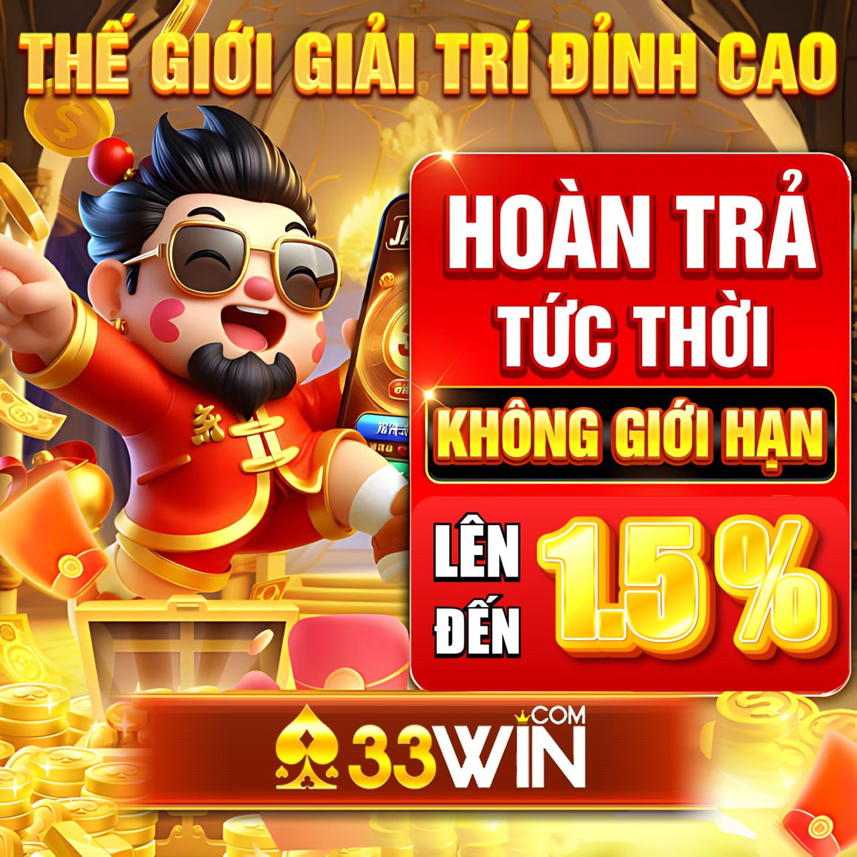 code33win's tweet photo. 🎁Cược càng nhiều thưởng càng lớn, thưởng hoàn trả liên tục tối đa lên đến 1.5%.  
       
✅KHÔNG GIỚI HẠN TRÒ CHƠI 
✅ KHÔNG GIỚI HẠN SỐ TIỀN RÚT       
✅ KHÔNG GIỚI HẠN SỐ TIỀN THƯỞNG https://t.co/v5IsUyCTOA