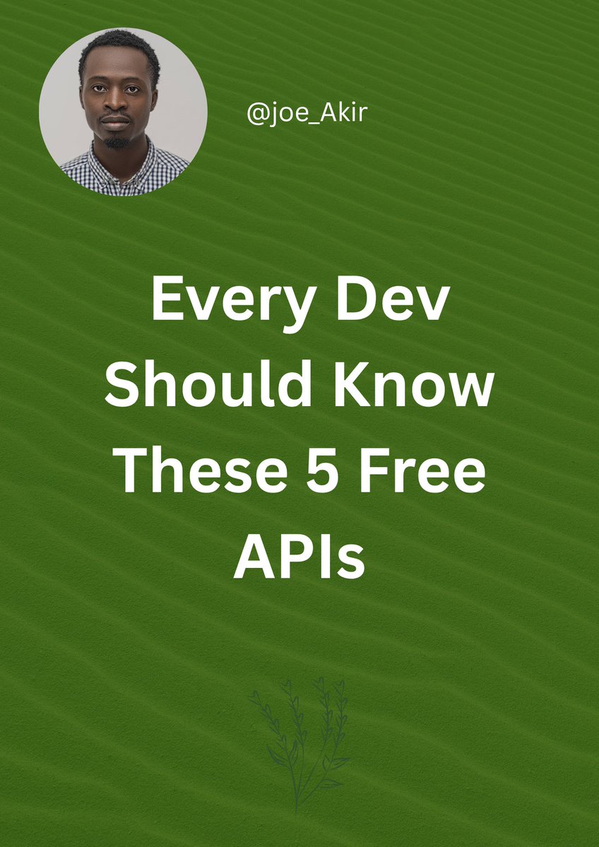 JOE_Akir's tweet image. Every dev should know these 5 free APIs; you’ll thank me later 👇
1️⃣ Unsplash API
Unsplash API
Need free, high-quality images?👉 unsplash.com/developersGreat for portfolio sites, blogs, or placeholders.