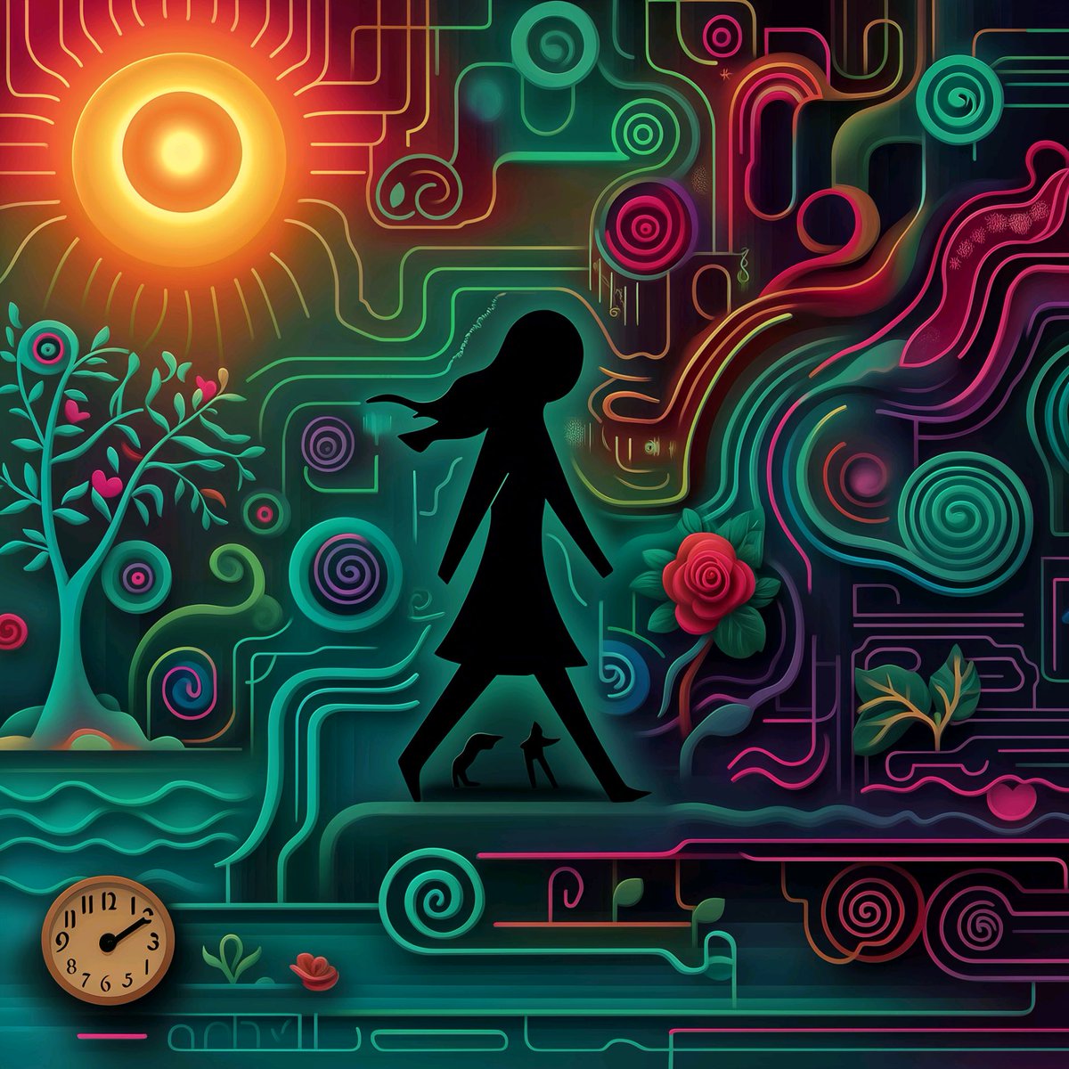sandiMexicola's tweet image. Flowers are in bloom and the sun is shining, but we are on the treadmill because the clock is ticking.
#AI #Midjourney #AIArt