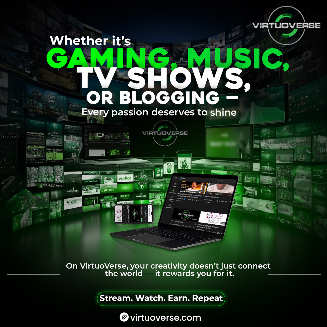 twt_virtuoverse's tweet image. From gamers to creators — everyone’s got a stage 🌍
Join @virtuoverseofficial and turn your time into earnings. 💸

🌐virtuoverse.com

#VirtuoVerse #CreateConnectEarn #StreamToEarn #ContentRevolution #CreatorsUnite #DigitalCreators #EarnWhileYouStream #CreatorLife