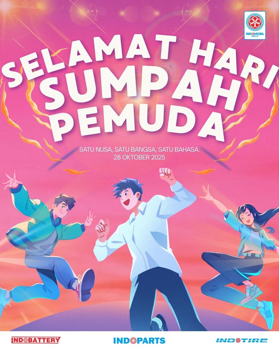 indoparts's tweet photo. Pemuda bukan hanya harapan bangsa, tapi juga penggerak perubahan!
Kamu siap jadi bagian dari sejarah baru?
#SatuNusaSatuBangsaSatuBahasa #SumpahPemuda #indoparts #smartpeople https://t.co/vWHXFdqBF4