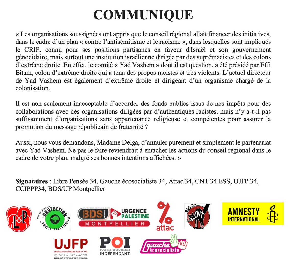 LibreGroupe's tweet image. Nouvelles signatures pour le communiqué condamnant les partenariats avec des organismes d&apos;extrême droite et le conseil régional de @CaroleDelga