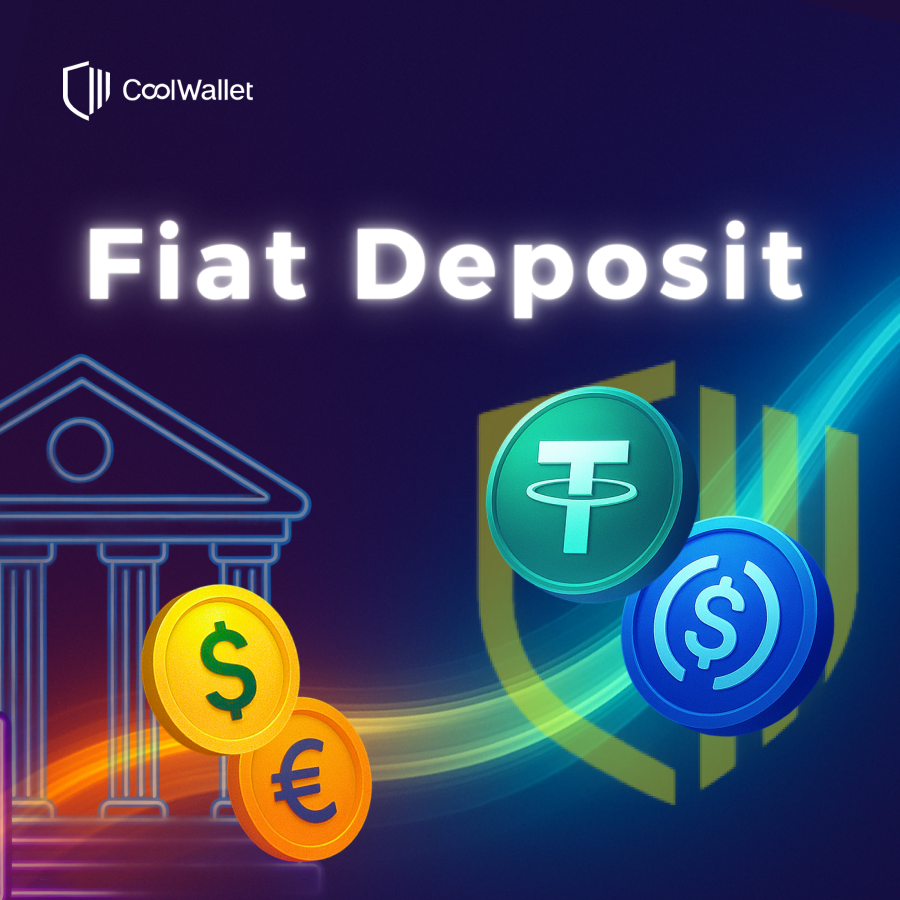 🚀 Fiat Deposit 🚀 Convert fiat to crypto. Fast and transparent. ⚡️  Transfer USD / EUR by bank and receive crypto directly in your #CoolWallet  ⚡️ Auto-convert to #stablecoins ( $USDT / $