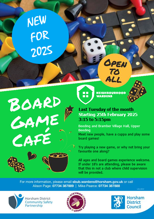 HorshamWardens's tweet photo. Today is the day! Come and join us for board games at The Beeding and Bramber Village Hall. All ages welcome #SBUB
@HorshamDC @Stephen59511652 @beedingprimary @ageukwsbh https://t.co/ziMyz9nFqi