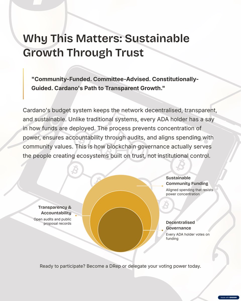 ChrisXTRADER's tweet image. A transparent, decentralized system funding innovation across the ecosystem 
#Cardano #IntersectMBO #Voltaire #BlockchainGovernance #CryptoEducation #DeFi #Web3 #CardanoCommunity