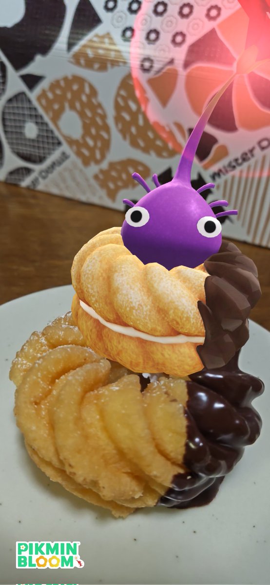 おみやげにミスド、うれしい🥰
Wエンゼルフレンチいただきます🍩
#ピクミンブルーム #PikminAR