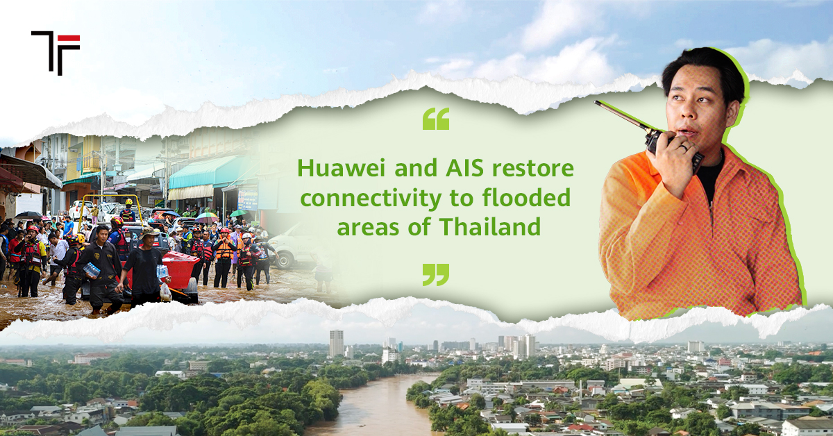 Huawei's tweet photo. AIS and Huawei are building a smarter, more resilient network in Thailand. It adapts in real time, supports emergency response, and delivers lag-free 5G gaming with customized network modes. Powered by AI and automation, AIS is shifting from traditional telco to tech pioneer. https://t.co/1gFhE4Yr0u