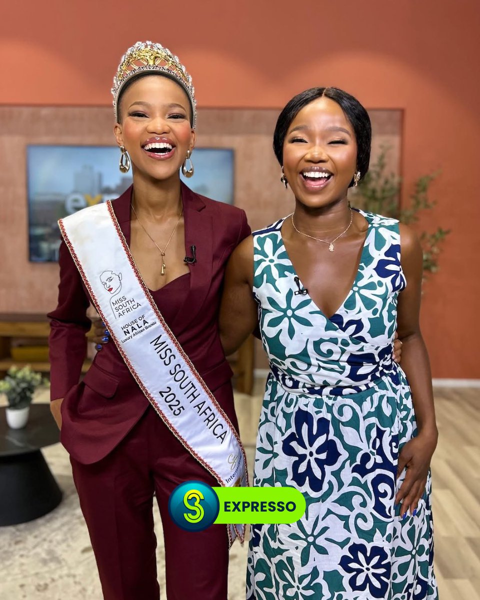 SABC3's tweet photo. [PR]: @official_misssa 2025, @qhawemazaleni , stopped by the @expressoshow studios to share her passion for bridging cultural and linguistic gaps and empowering young voices across the nation. 

#S3OpenUp #OpenUpMoreConversations https://t.co/q9tX5ZxQlt
