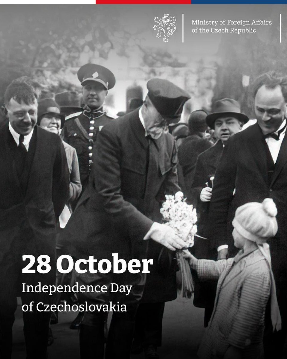Today we commemorate 107 years since the founding of independent Czechoslovakia 🇨🇿. 
28 October reminds us that freedom and national sovereignty are not a given.
They are the result of courage, unity, and a belief in the values on which our modern state is built.