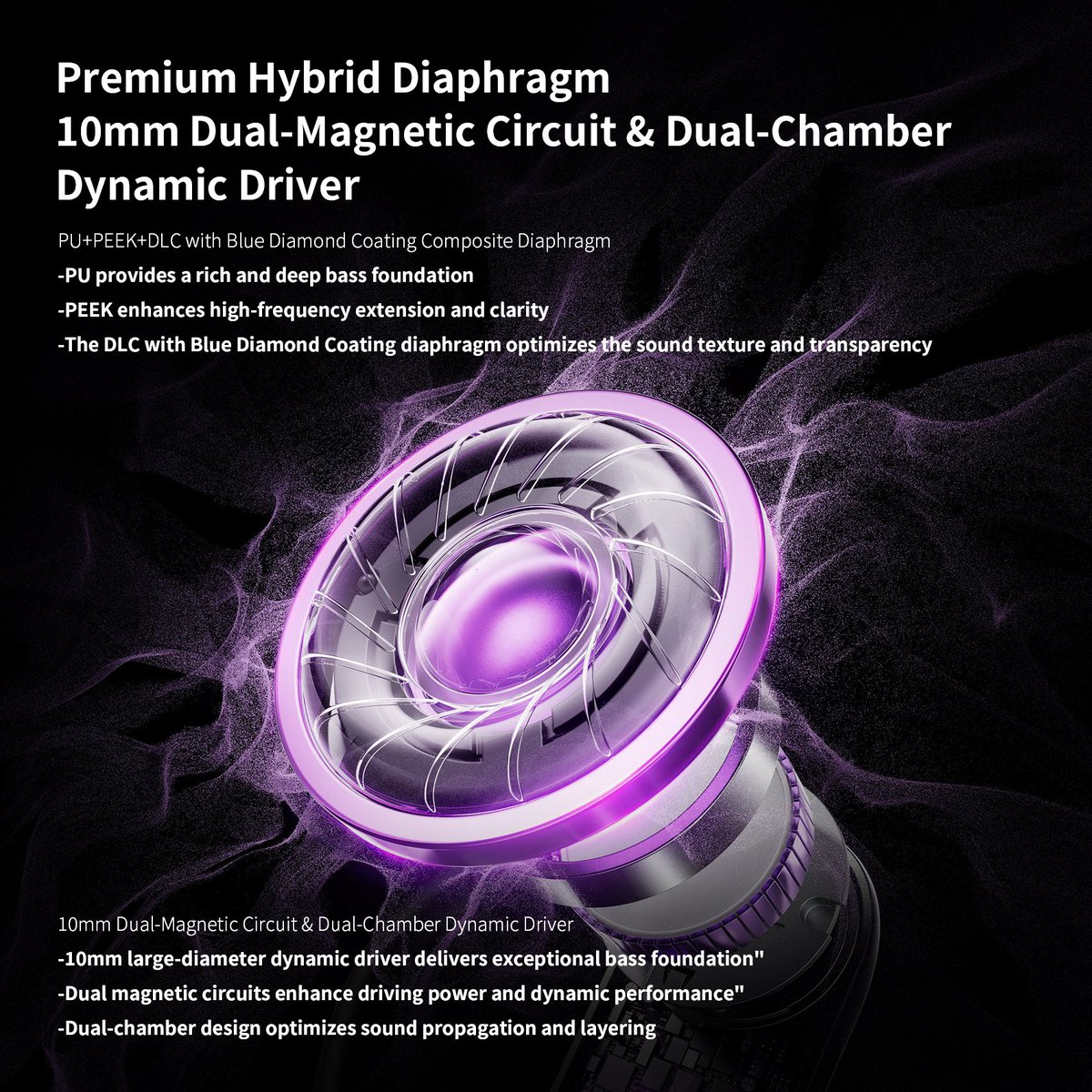 KeepHifiStore's tweet image. 🧐Do you like the Premium Hybrid Diaphragm?
✨10mm Dual-Magnetic Circuit & Dual-Chamber DD
✨PU+PEEK+DLC with Blue Diamond Coating Composite Diaphragm
#keephifi #hifi #Audio #audiophile #newarrivals #iem #earphone #Hybrid #Driver #technology