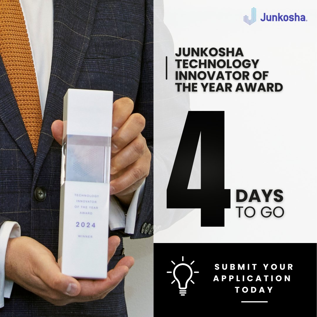 4 days left.

From life-changing medtech to next-gen mmWave, your breakthrough deserves a platform.

Apply here: junkosha.com/en/news/awards

#EnablingTechnologyInnovators #JunkoshaAward