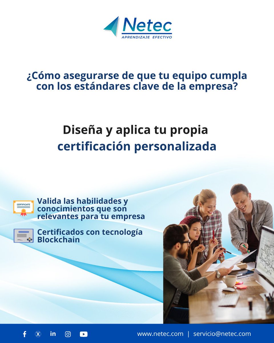 netec's tweet image. Valida los conocimientos de tus colaboradores.
Te ayudamos a diseñar tu propia certificación para medir las habilidades que son relevantes para tu empresa.
Más información 👉 hubs.la/Q03QlJ7r0
#CertificaciónPersonalizada #Netec