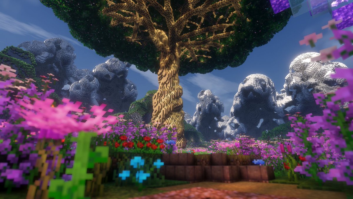 o_ccoa's tweet image. #さばちゃんぽん2025 

【🌱浮遊島の世界樹𓂃◌𓈒𓐍】
　遅いかもだけど観光開始したので再投稿です～
　　個人制作頑張ったので見てみて下さい！！

 #Minecraft  #Minecraftbuilds