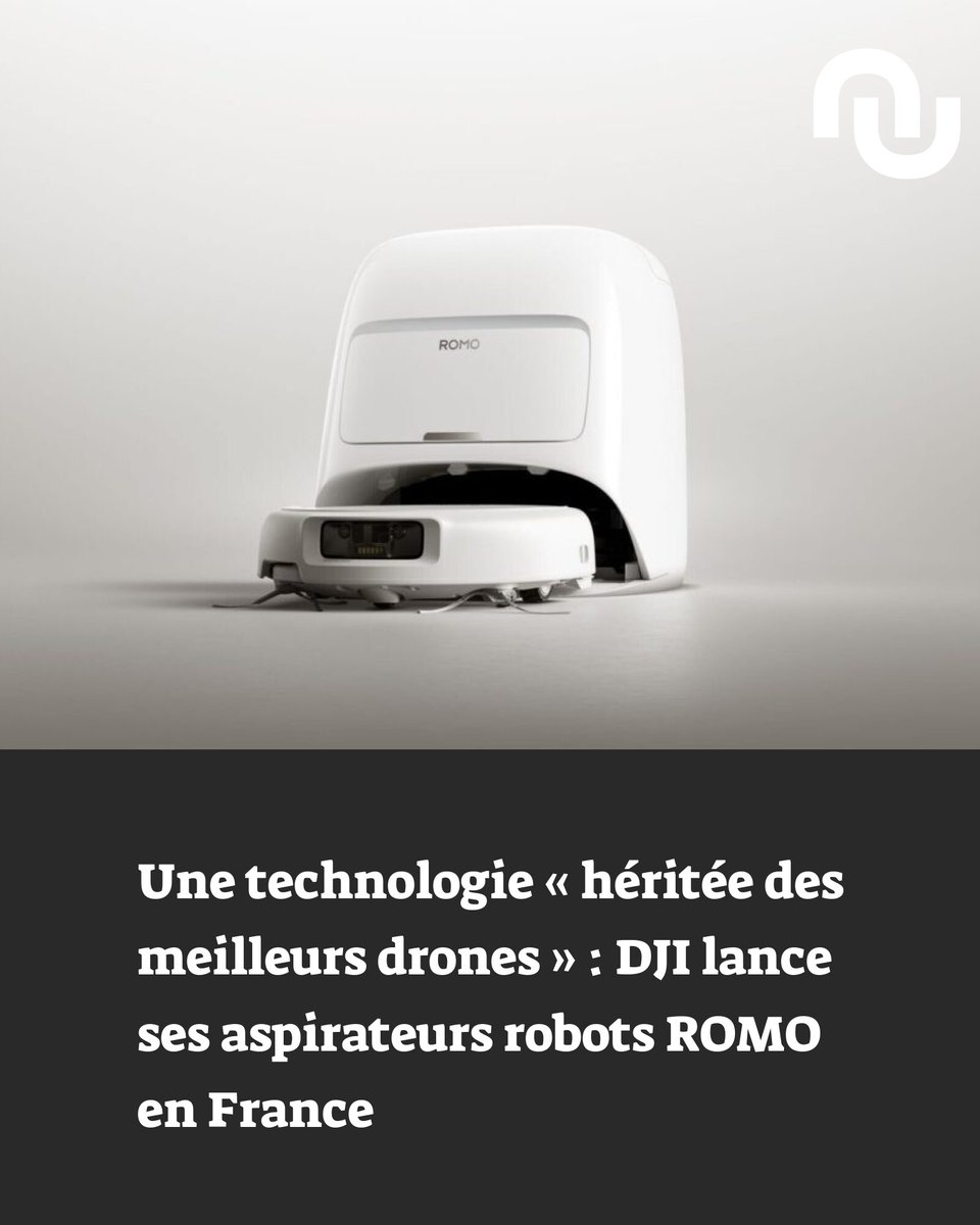 Numerama's tweet image. Connu pour ses drones et ses caméras, DJI se lance sur le marché des aspirateurs robot en Europe