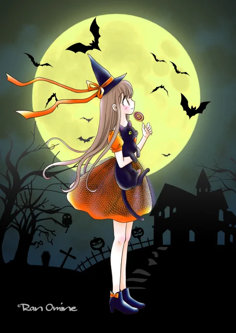 お疲れさまです #ハロウィン月間なので新作の前に過去絵をあげていく 毎年恒例過去絵3です☆ 過去絵2で投稿してしまったので、削除して再投稿しました #AdambyGMO