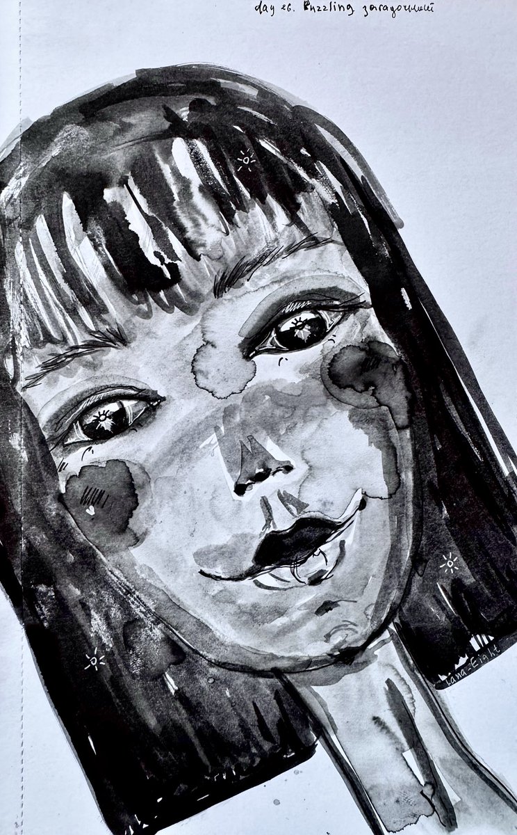 Lana_Eight's tweet image. hello family my new day and inktober 

Day 26. Puzzling 

Her eyes say it all👁️

#inktober52 #inktober2025 #inktober

1/1 15 xtz
⇩⇩