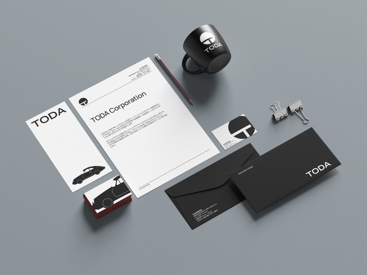 ylprojectsinc's tweet image. ポルシェ高松｜TODA株式会社　コーポレートブランディング

今回制作した新しいロゴは、フレームを超えて伸びる「T」のラインによって、「境界を超えて考える」TODAの精神を象徴しています。
