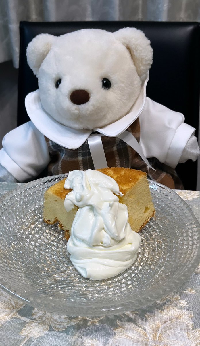 ご主人が作ってくれたの〜🐻‍❄️🍰
 #くまのぽーちゃん  #ぬいぐるみ  #ぬい撮り