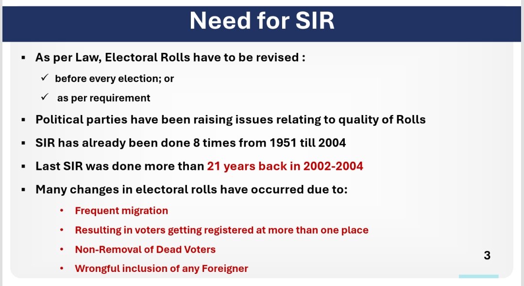 Bharani07442001's tweet image. Need for #SIR
"Freq Migration -&amp;gt;Voter Registered in  &amp;gt;than 1 Place'

In Form 8 #ChangeofAddress Leading to #ChangeofConstituency 🙌A Consent Clause to Delete from All Previous ElectoralRolls! ECI Failing to do so Causes Multiple new EPICs for Same Citizen!
x.com/ECISVEEP/statu…