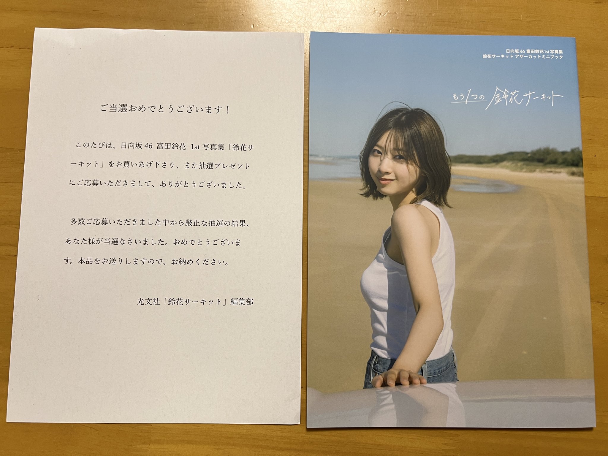 日向坂46富田鈴花写真集アザーカット当選品 もう1 つの鈴花サーキット