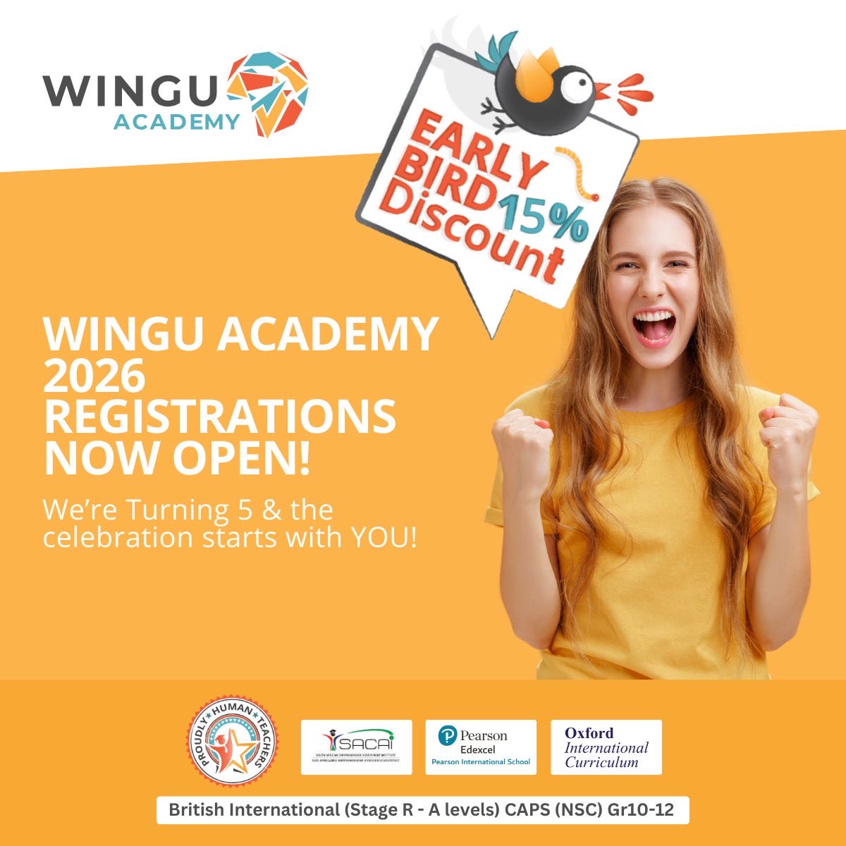 ParentingHub1's tweet image. 🎉 Wingu Academy Turns 5! Celebrate with 15% OFF our Early Bird Birthday Special 🎂 Secure your child’s 2026 place by 31 Oct.

👉 Apply now: form.jotform.com/211886891518570
#WinguTurns5 #FutureFocusedLearning