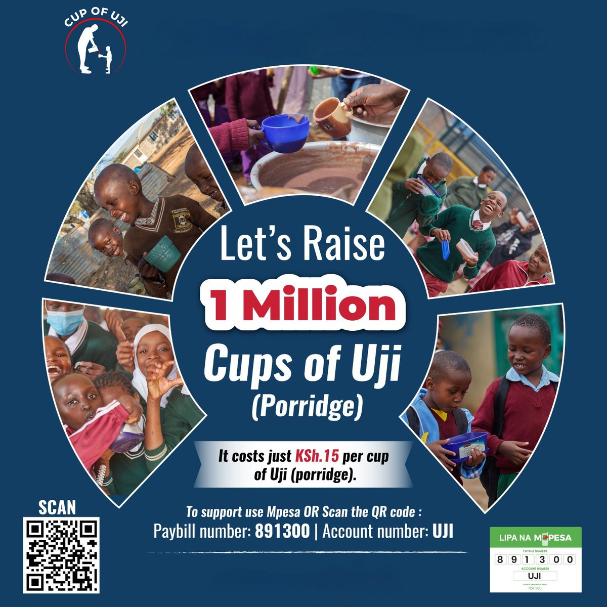 FrancisAmonde's tweet photo. Small acts, big impact!
1 #CupOfUji (cup of porridge) = KSh.15.
1 million cups = 1 million reasons to smile 😊.
MPESA Paybill number: 891300 , Account number: UJI
https://t.co/25hUC4qMBx
#SupportAMeal #EndClassroomHunger #CorporateSocialResponsibility #GivingTuesday https://t.co/cYhLUXL4jw