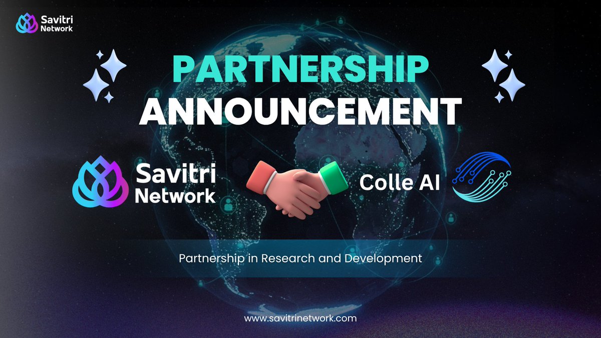 saleesu_omar_01's tweet photo. 1/3
Partnership Announcement🤝
We’re excited to announce a new alliance between Savitri Network and @colle_ai a next-gen AI NFT platform that makes creating digital art simple and intuitive for everyone👇
#Savitri #ColleAI #Partnership https://t.co/3pGhSZchJq