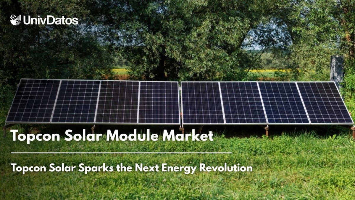 univdatos2's tweet image. 🚀 The Global #Topcon #SolarModule Market is set to grow from 💰$8.9B (2024) at a strong 19.1% CAGR through 2033!
Govt support + tech innovation drive clean energy adoption, led by #China &amp;amp; #India 🌞
#SolarEnergy #Renewables #CleanTech 
Visit Hare : shorturl.at/NnFOd