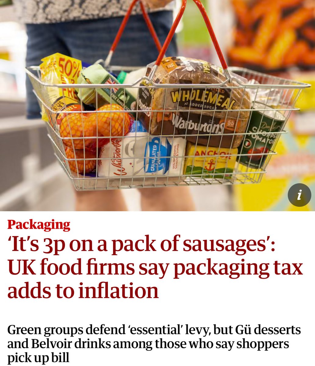 💣 The government wants you to believe increasing food pricing it’s not their fault … 

…. oh but it is! 

They introduced The new packaging levy,  to raise up to £2 BILLION a year! Paid for by YOU at the till!

It’s supposed to go to councils to help cover the cost of