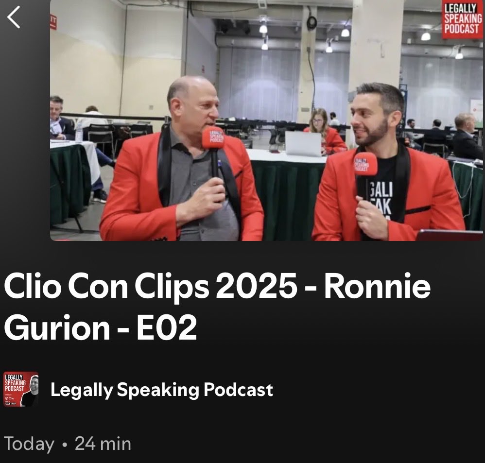 RobertHanna_eth's tweet image. What does it take to scale brilliance without losing culture? 🌍

At #ClioCon I spoke with Ronnie Gurion, COO of @goclio, to talk about leading through hypergrowth, launching Clio for Enterprise &amp;amp; building a people-first global business on @LegalSpeakPod 👉spotify.link/qtkmj4YrPXb