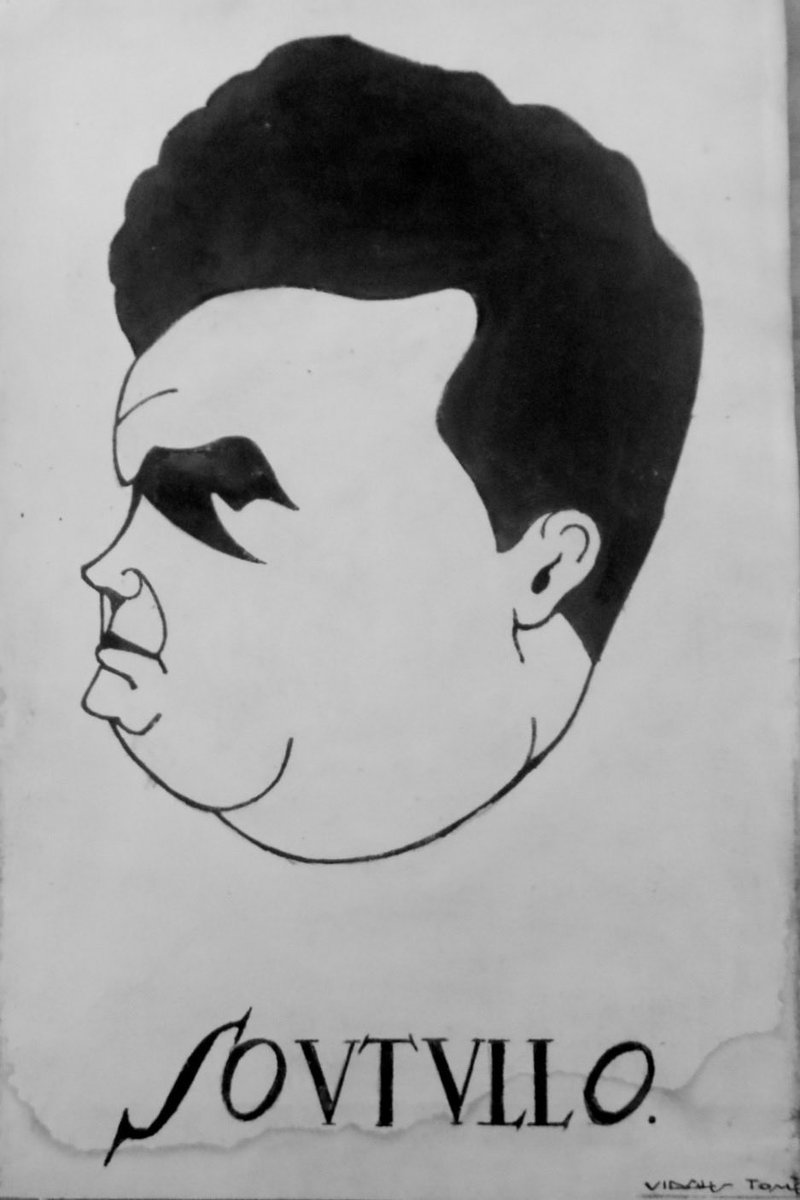 👉 Un 28 de outubro, pero de 1932, nos deixava o compositor ponteareán, Reveriano Soutullo. Mañá rendireille tributo cunha charla-concerto, ás 20:00 h. na Sala Multiusos do Auditorio que leva o seu nome. Caricatura debuxada por Vidales Tomé conservada no Museo Municipal da Vila.