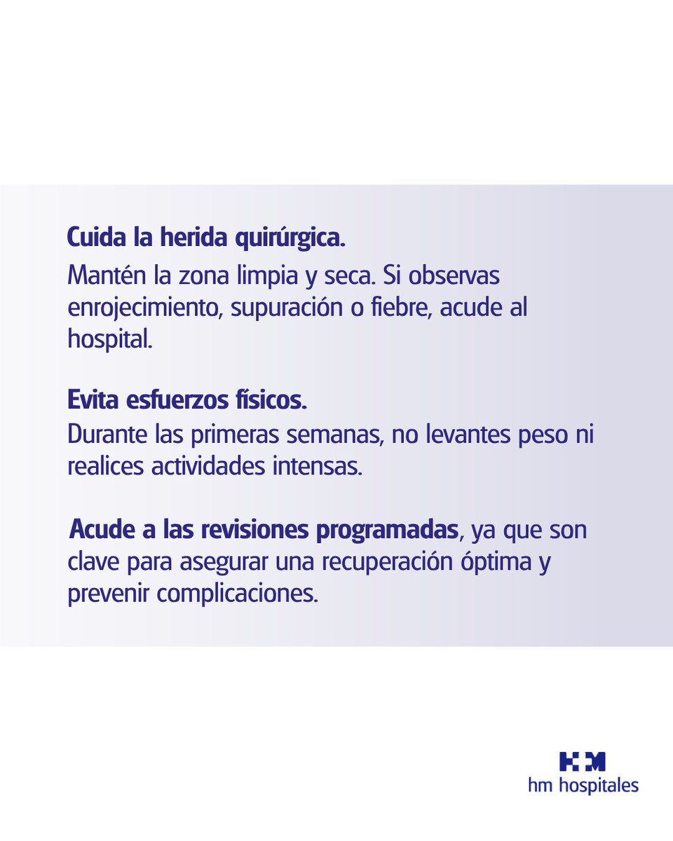 HMStaTrinidad's tweet image. La recuperación tras una #cirugíaabdominal es tan importante como la propia intervención. En HM Santísima Trinidad te acompañamos en todo el proceso para garantizar una evolución segura y sin complicaciones.
Pide tu cita y déjanos cuidarte. bit.ly/3JtOWel
#postoperatorio