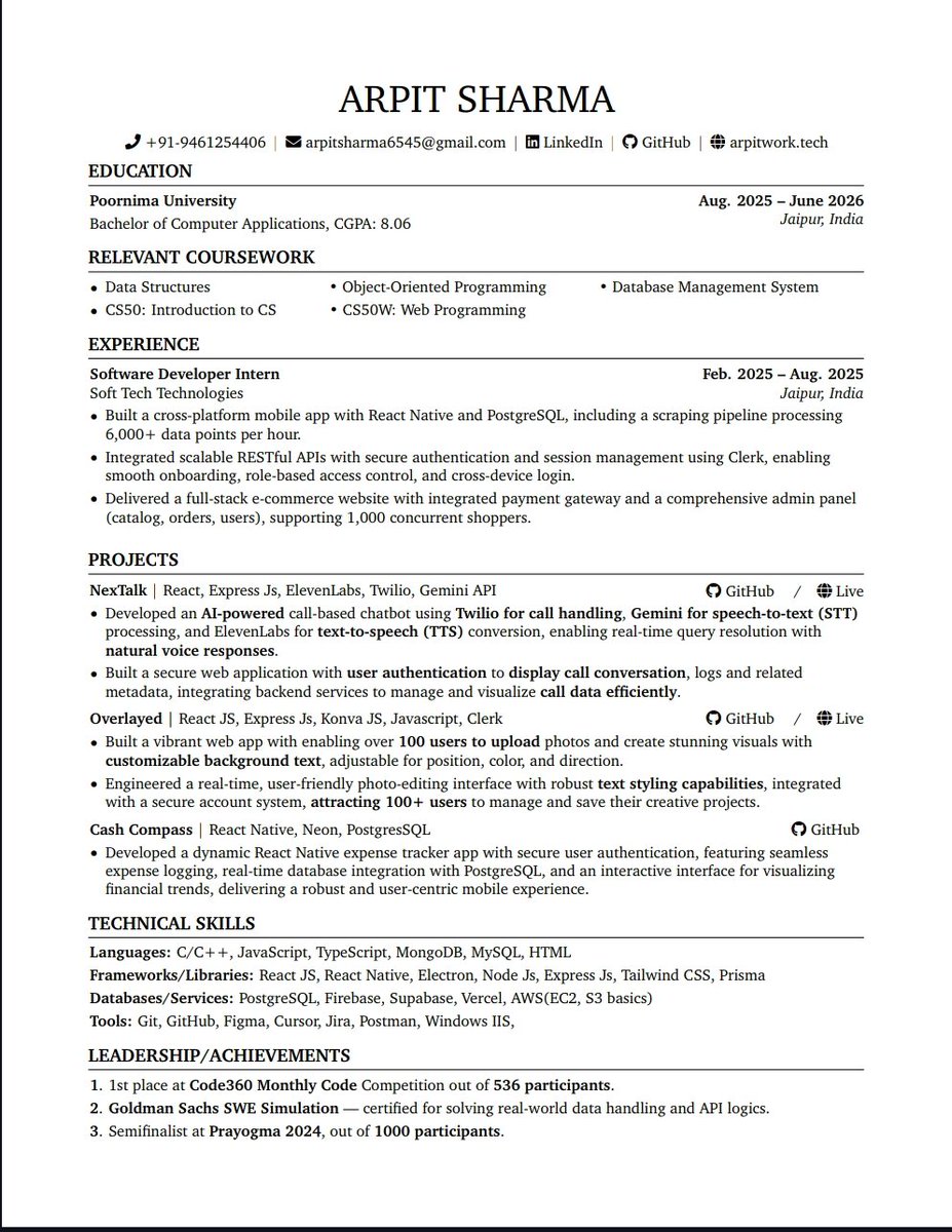 Arpitsharma_0's tweet image. looking for internship oppurtunity any freelance gigs
any feedback appreciated 🩷