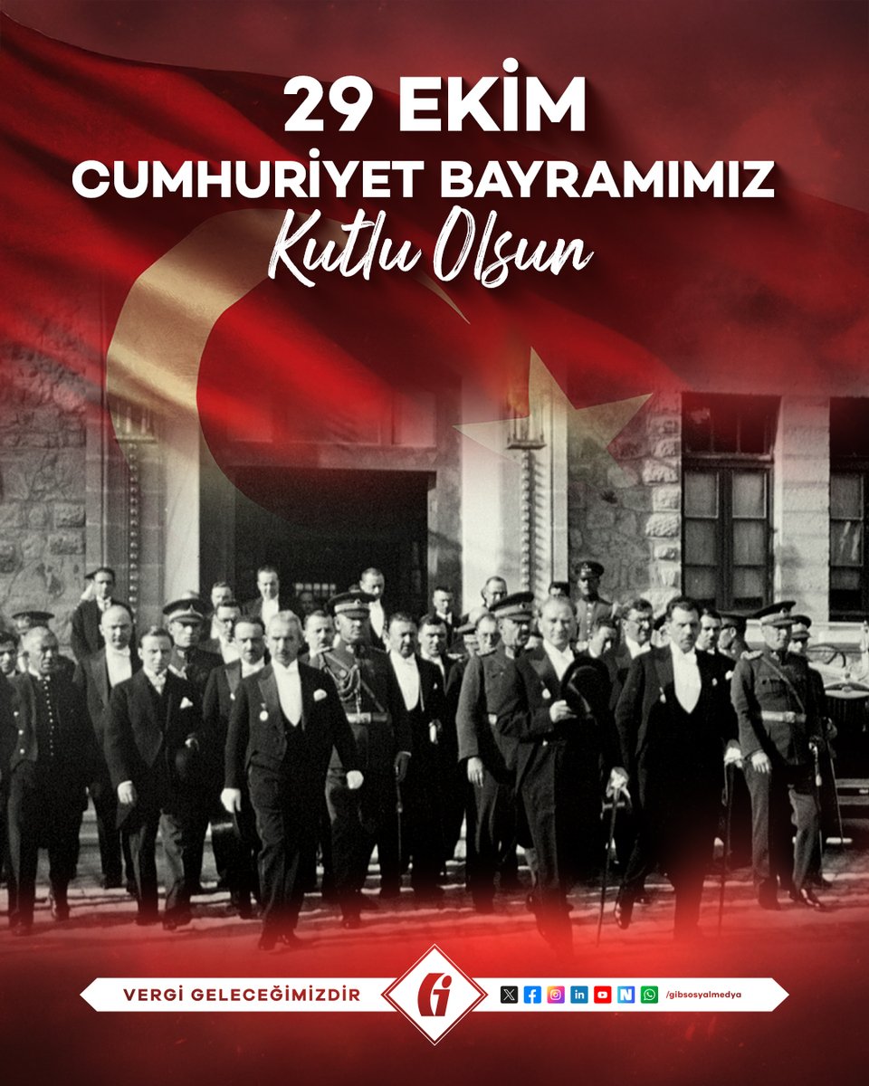 Cumhuriyetimizin 102. yıl dönümünde Gazi Mustafa Kemal Atatürk ve silah arkadaşlarını saygı ve minnetle anıyoruz.

Cumhuriyet Bayramımız Kutlu Olsun!🇹🇷

#29Ekim #CumhuriyetBayramı