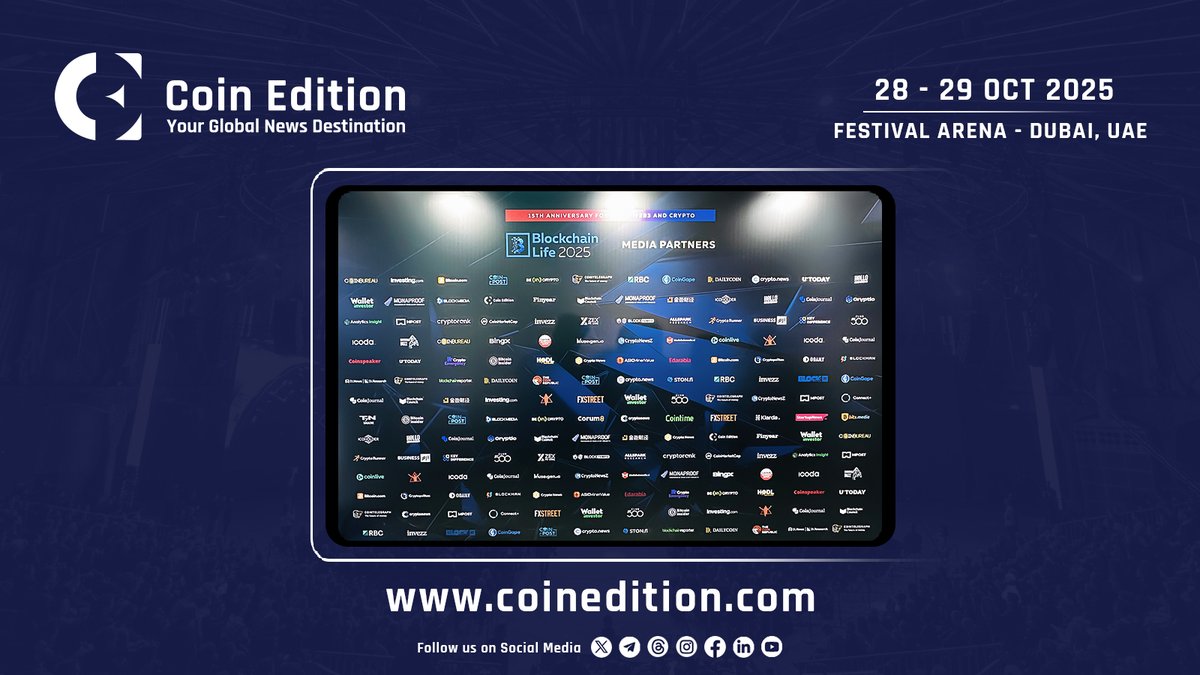 CoinEdition's tweet image. 📍Coin Edition is live at Blockchain Life 2025. 

Connecting with global leaders, innovators, and investors driving the next wave of blockchain transformation and Web3 adoption in Dubai.

#BlockchainLife2025 #BlockchainInnovation #CryptoEvent #Coinedition