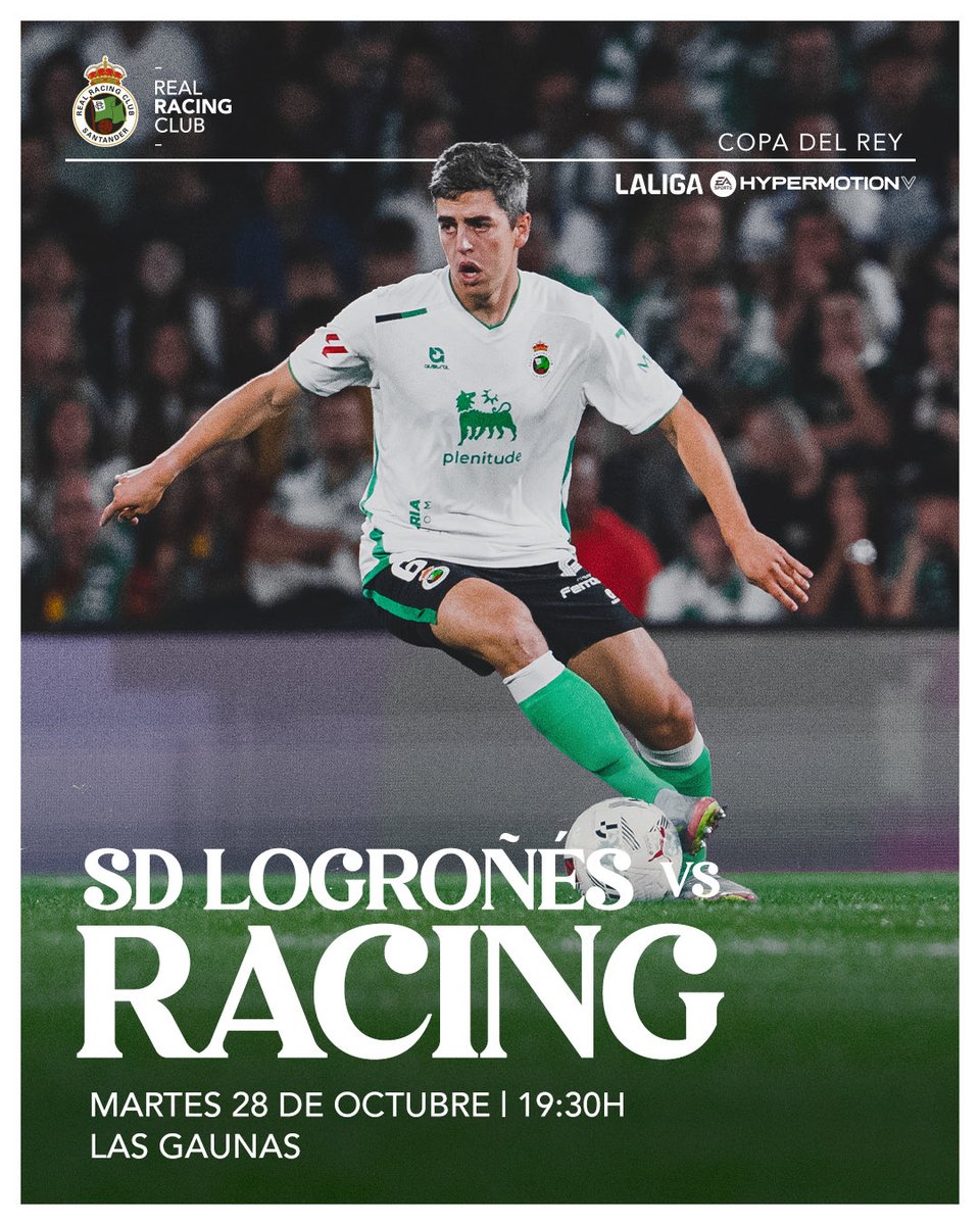 realracingclub's tweet photo. ⚔️ ¡Buenos días, racinguistas! #MatchDay

🏆 Hoy nos estrenamos en la #CopaDelRey

🆚 @SDLogrones 
⏱️ 19:30 horas
🏟️ Las Gaunas

👀 ¡Nos vemos en Logroño!

#SDLogroñésRacing #LaCopaMola https://t.co/zlzpafm2Wj