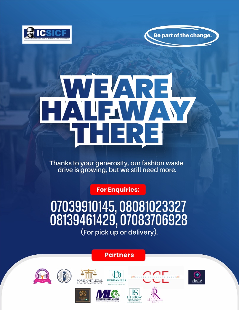 Bisola_Glory's tweet image. Every piece of fabric tells a story of hope.
As we approach the end of our fashion waste collection, we are grateful for the incredible support so far. There is still time to contribute, together, we are transforming waste into dignity. ♻👚
#DignityFromWaste #Sustainability