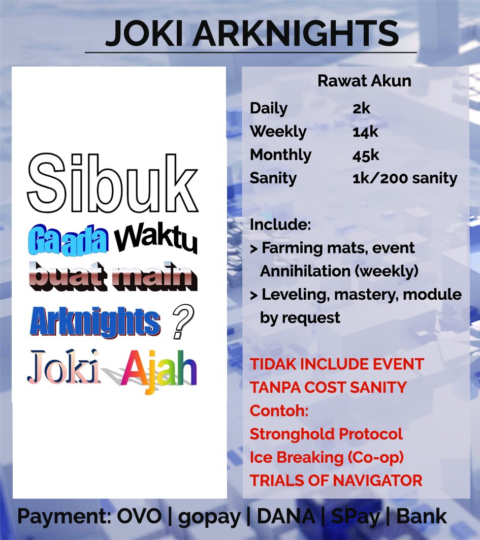 Pipidi | Joki Arknights tweet media