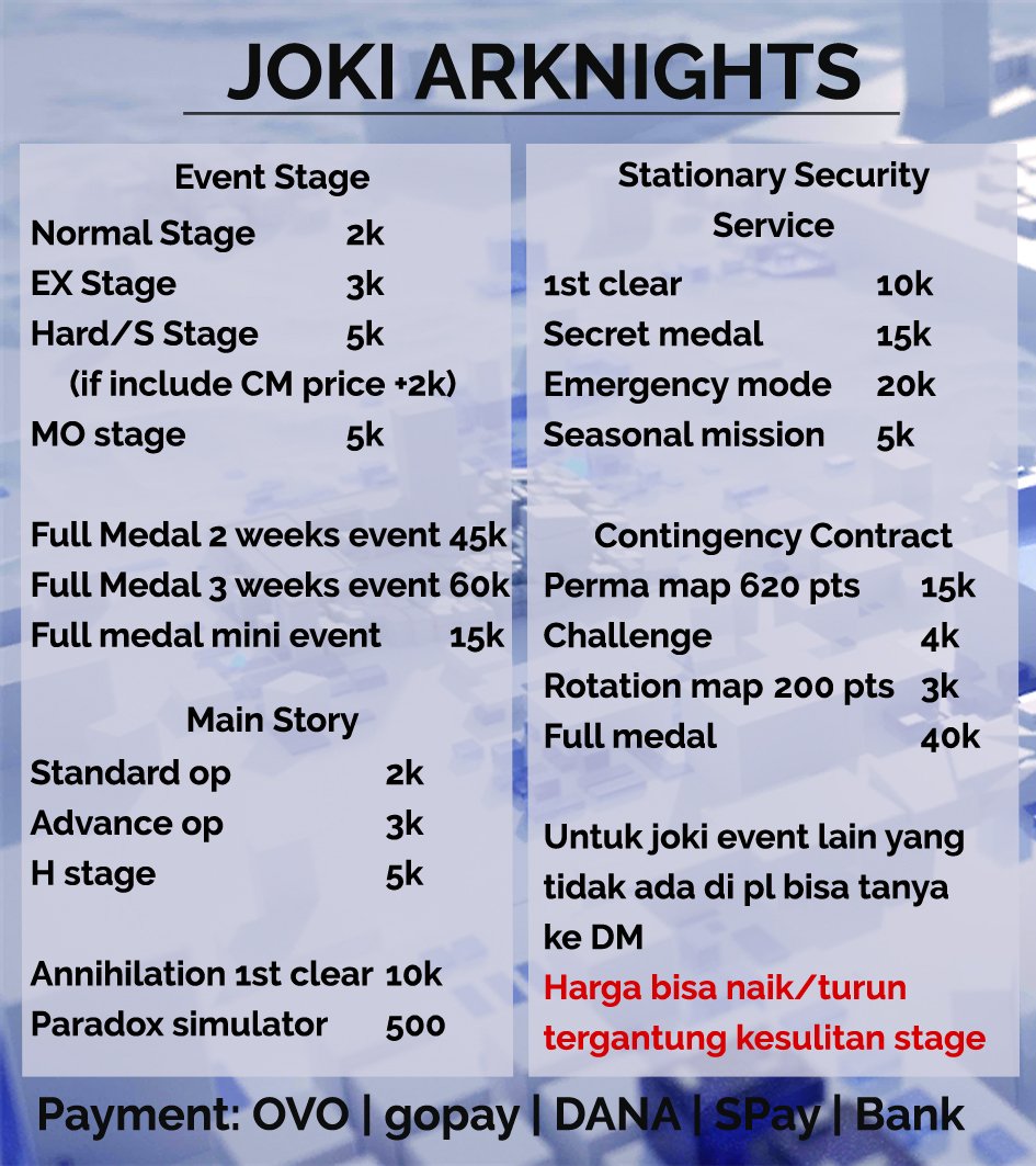 Pipidi | Joki Arknights tweet media