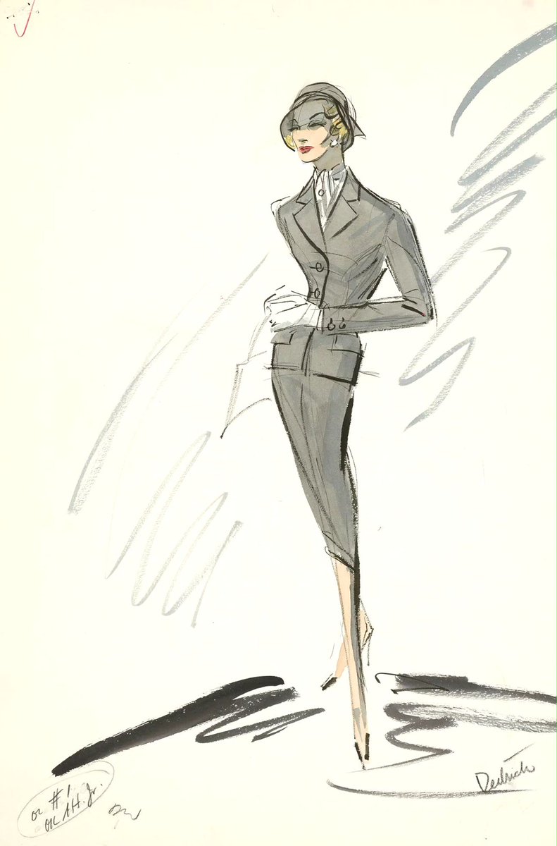 Edith Head design for Marlene Dietrich in her first scene in Witness For The Prosecution (1957).
