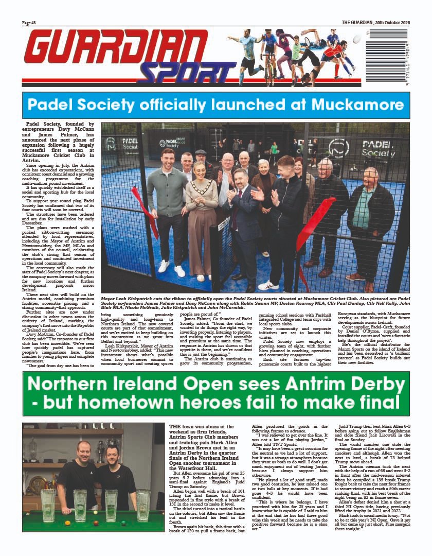 The latest Antrim Guardian is out today! Packed with all the latest news, sports, features, pictures and ads from around the borough.

Buy a copy, download an e-paper straight to your device or check out our website, updated daily at antrimguardian.co.uk

Don't miss it!