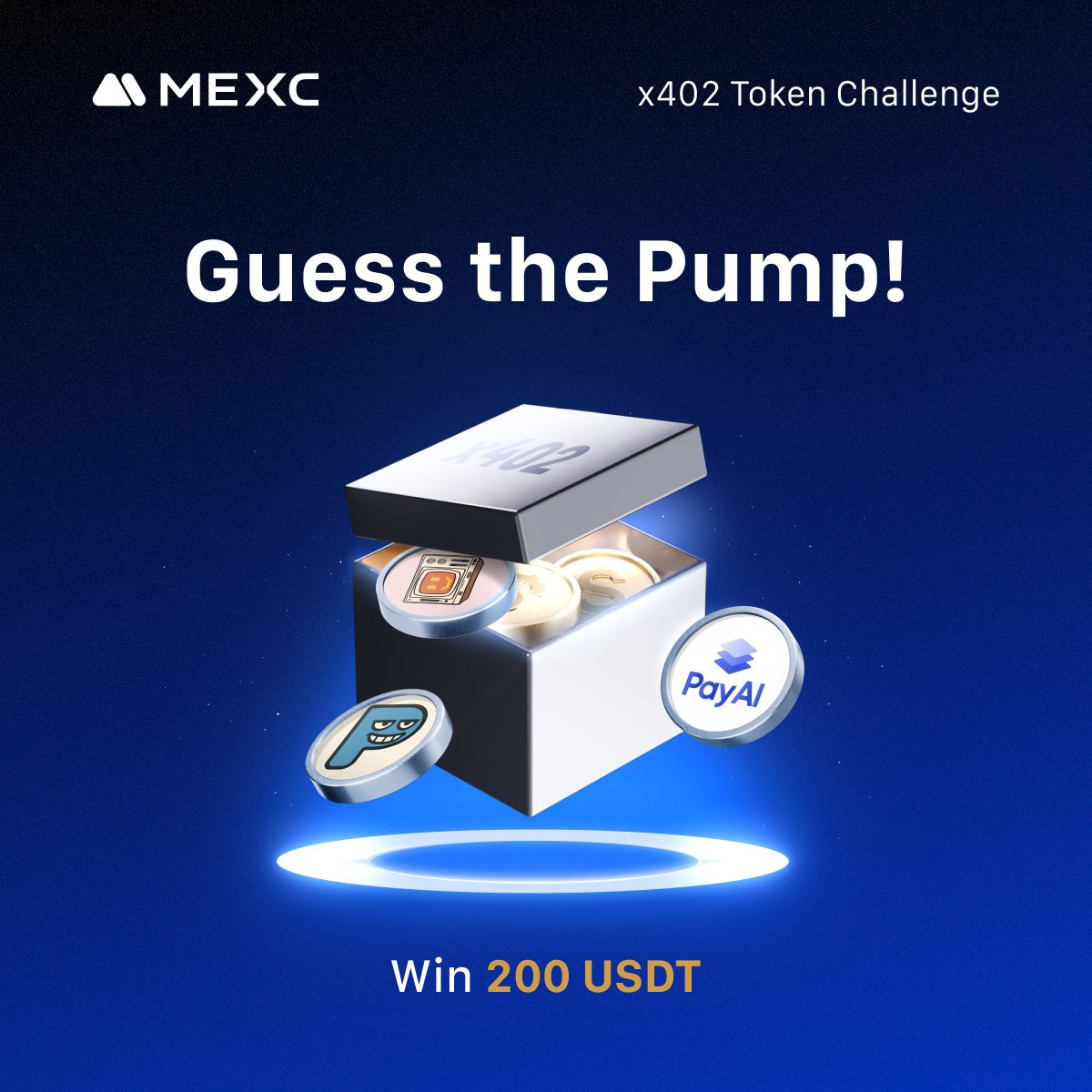 Think you can spot tomorrow’s top gainer? 👀

Pick the #x402 token you believe will have the highest % price increase on Oct 29 (opening price) and win 200 $USDT! 🏆

To join: 
🔹Follow <a href="/MEXC_Official/">MEXC</a> 
🔹Submit your answer in the form: forms.gle/i52ZRNsV7EkzxE…

⏳Ends on Oct 28,