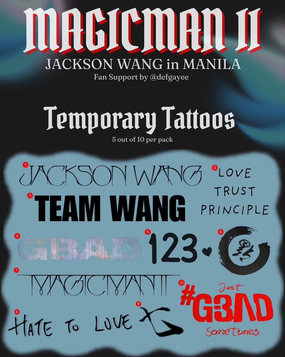 ˗ˏˋ Jackson Wang Magic Man 2 in Manila Freebies ˎˊ˗

• 1:1 (random)
• loc &amp; time: TBA – will update/qrt this thread
• on-the-spot trades only 
• limited qty, prio for con goers 🥹

See ya on Nov 2 ✨

 <a href="/JacksonWang852/">Jackson Wang</a> #잭슨 #王嘉尔 
#MAGICMAN2inManila 
#JACKSONWANGWORLDTOUR