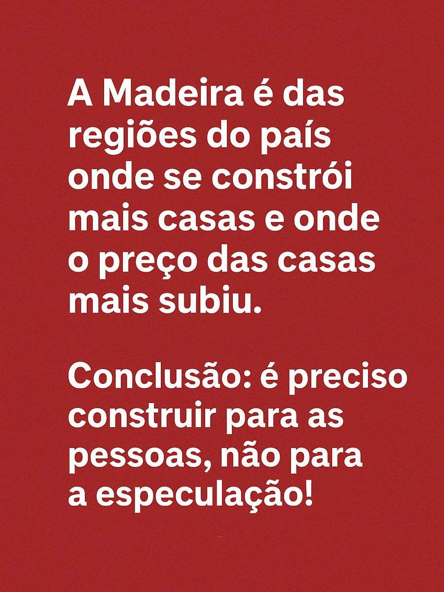 🏘️ Na Madeira, constrói-se mais do que nunca: o número de novos fogos aumentou mais de 200% nos últimos cinco anos. Mas, ao mesmo tempo, os preços das casas dispararam quase 100%.

💰Segundo o INE, entre 2019 e 2024, a Região Autónoma da Madeira lidera o aumento do valor por