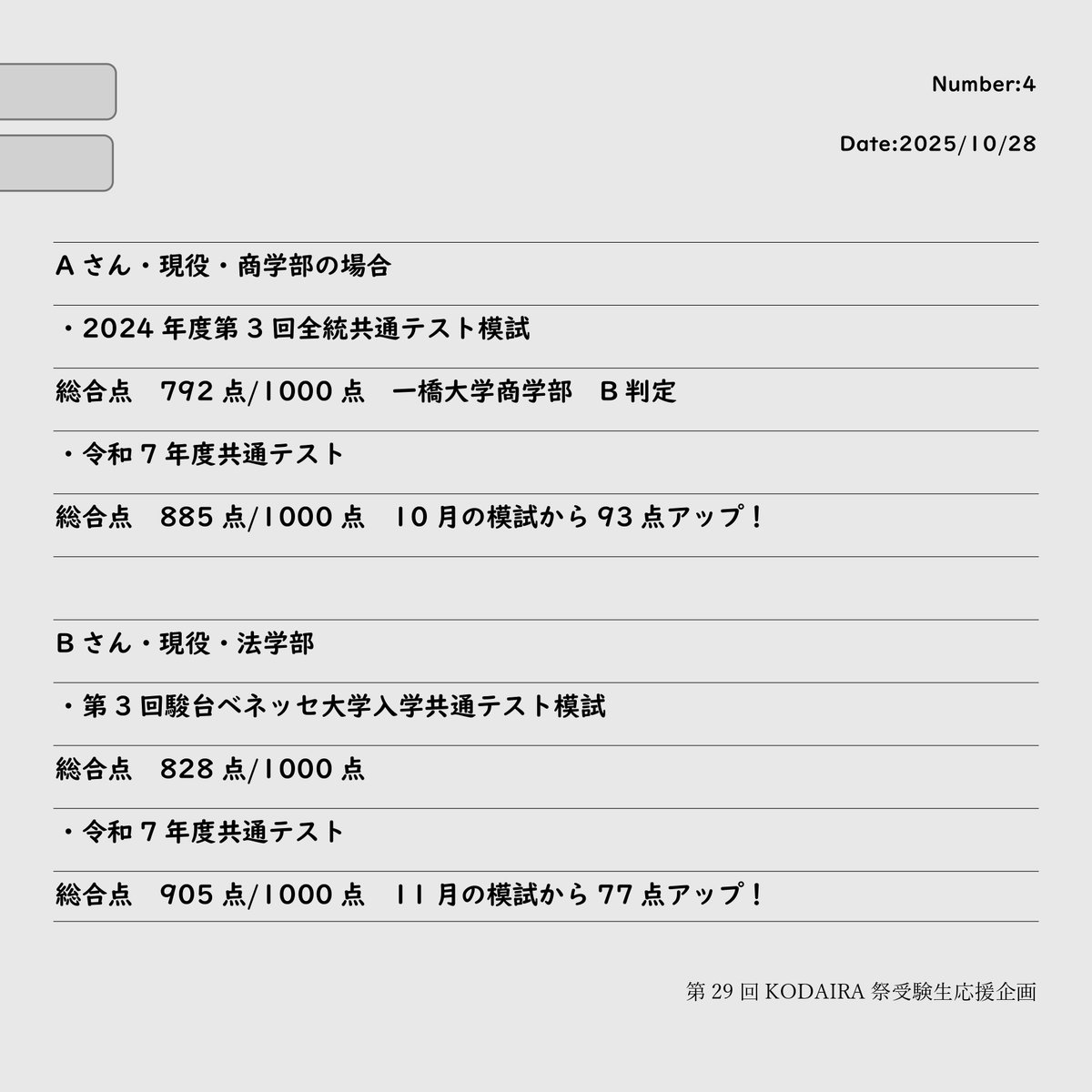 一橋大学KODAIRA祭 受験生応援企画 (@kodafes_jukepa) / Posts / X