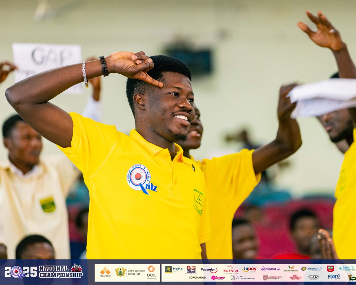 NSMQGhana's tweet photo. AUDITORIUM 900:

End of Round 2:

Mawuli School: 34pts
Armed Forces SHTS: 18pts
Berekum Presby SHS: 17pts

@TrusturAI sponsors Round 2.

#NSMQ2025 #NSMQOneEighth #Primetime https://t.co/SkWLIXRU45