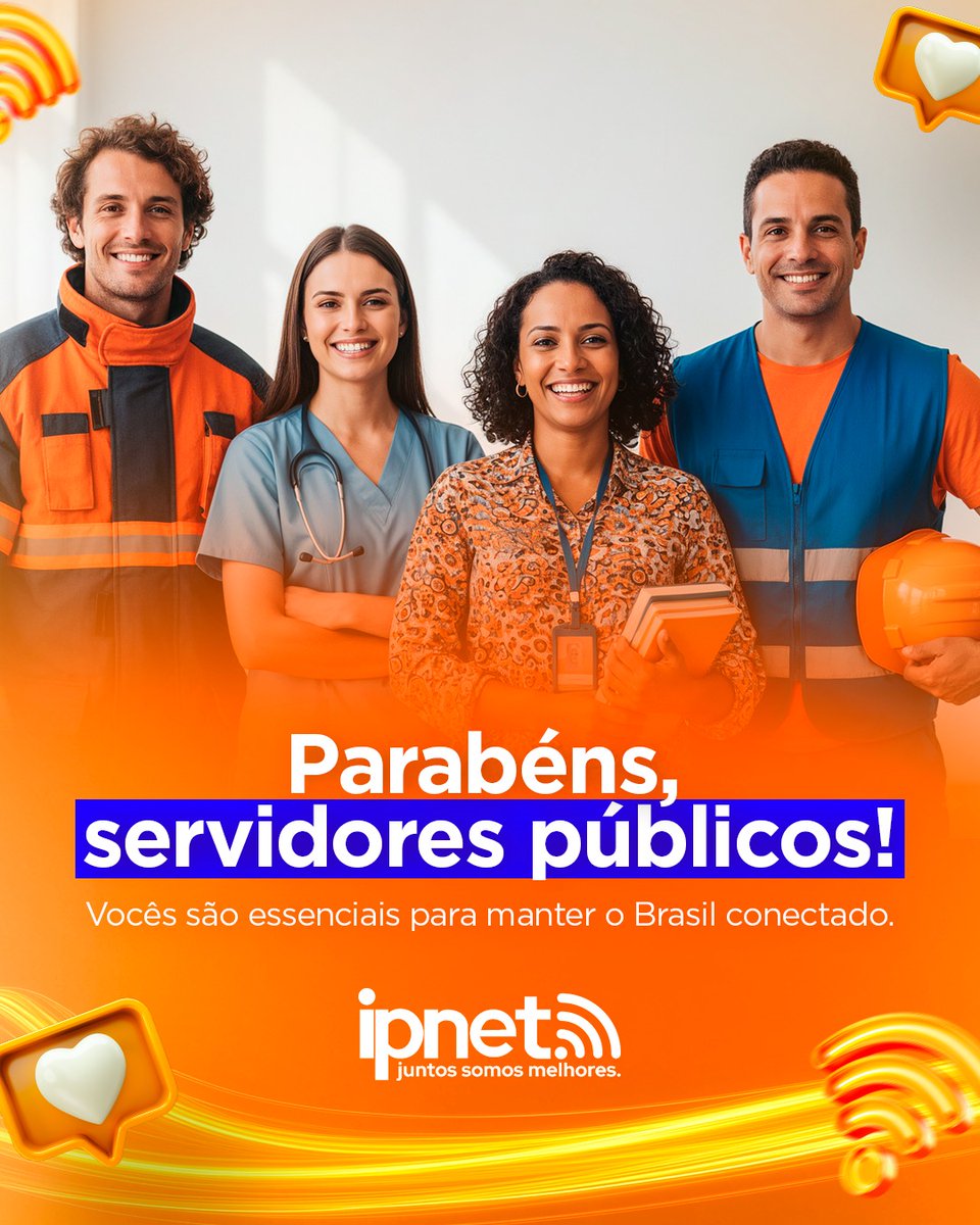 Ipnett's tweet photo. Hoje é dia de reconhecer quem dedica sua carreira para fazer a máquina pública funcionar.
#ipnet #ultravelocidade #conexão #Internet https://t.co/wtRwx8pz6n